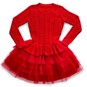 American Girl Crimson Sparkle Sweater Dress